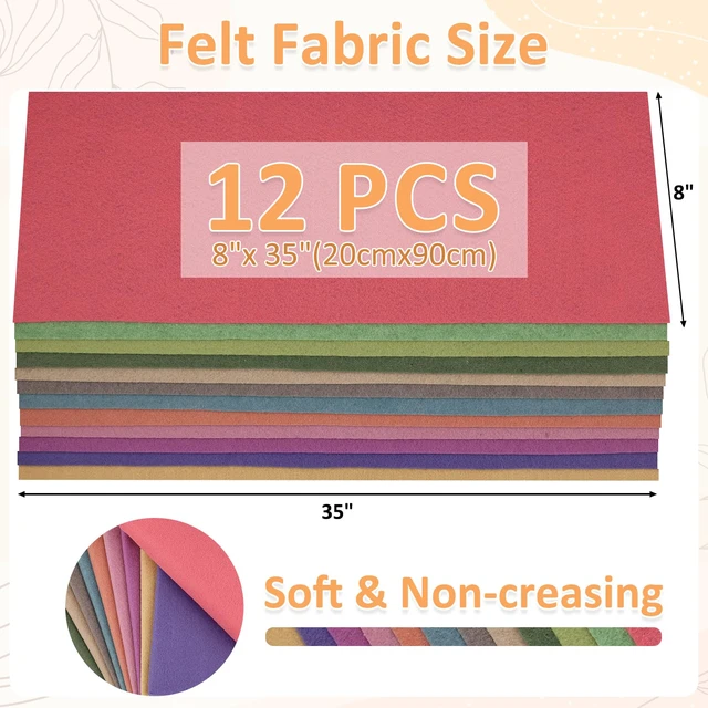Alt view image 2 of 6 - XSEINO 12 Rolls 8"x35" 1.4mm Thick Soft Felt Fabric Sheet 12 Assorted Morandi Series Colors Felt Pack for DIY Craft Sewing Squares Nonwoven Patchwork