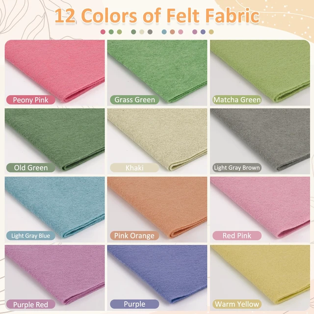 Alt view image 5 of 6 - XSEINO 12 Rolls 8"x35" 1.4mm Thick Soft Felt Fabric Sheet 12 Assorted Morandi Series Colors Felt Pack for DIY Craft Sewing Squares Nonwoven Patchwork