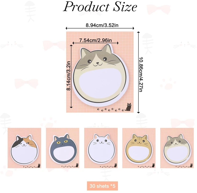 Alt view image 7 of 7 - Cat Theme Sticky Notes, Kawaii Sticky Index Tabs, 300 Sheets