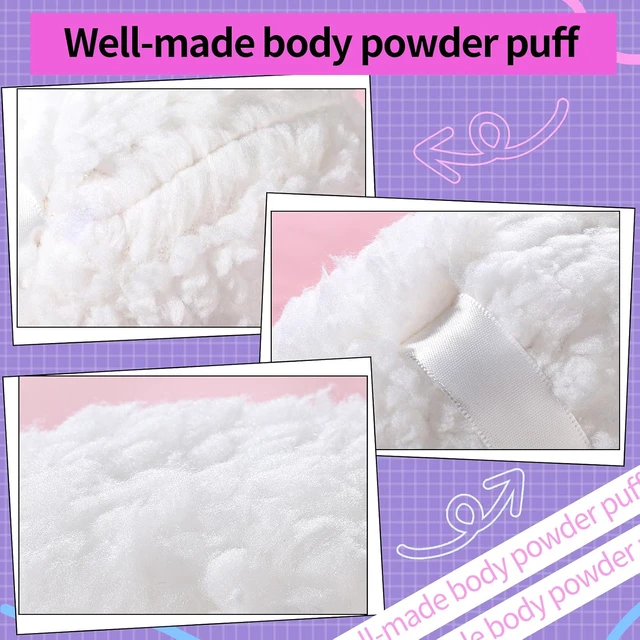Alt view image 3 of 7 - 6" Powder Puff, Fluffy Soft Large Powder Puff for Body Powder and Container, White