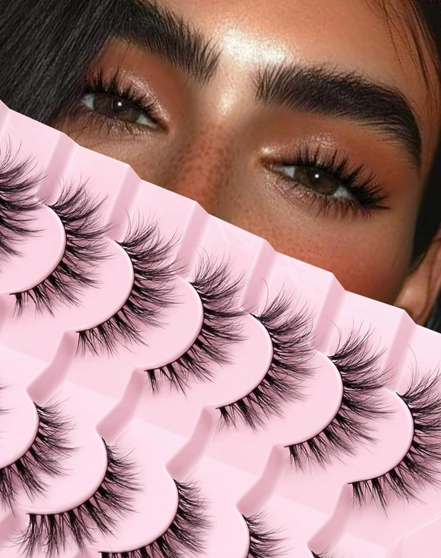Main image of Easeful Cat Eye Lashes False Eyelashes Wispy Natural Lashes Mink Lashes Fluffy False Lashes Volume Natural Eyelashes Flared-05