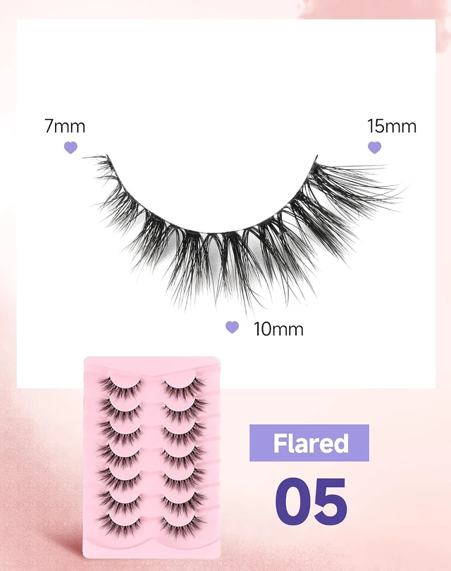 Alt view image 3 of 6 - Easeful Cat Eye Lashes False Eyelashes Wispy Natural Lashes Mink Lashes Fluffy False Lashes Volume Natural Eyelashes Flared-05