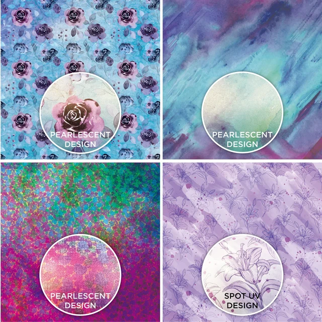 Alt view image 6 of 7 - 48 Sheets 6x6.5 Cardstock Paper Pad - Watercolor Flora - Pearl Textured UV Printed - Half Double Sided 200gsm Heavyweight for Card Making Origami Journaling Scrapbooking Supplies