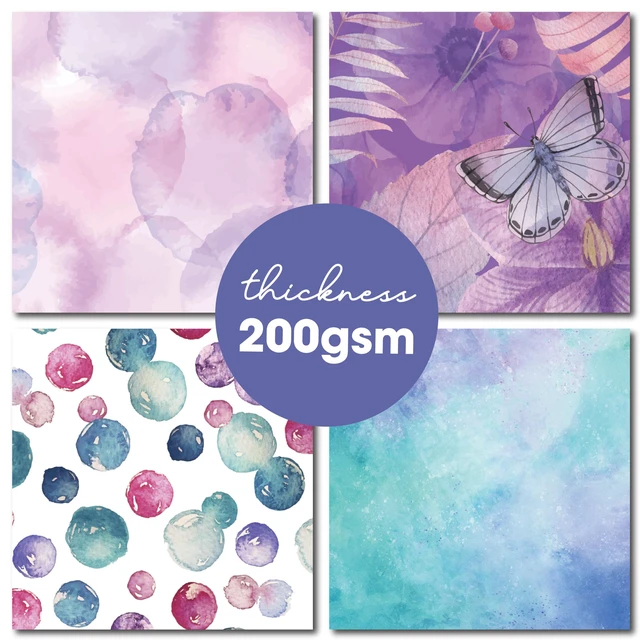 Alt view image 7 of 7 - 48 Sheets 6x6.5 Cardstock Paper Pad - Watercolor Flora - Pearl Textured UV Printed - Half Double Sided 200gsm Heavyweight for Card Making Origami Journaling Scrapbooking Supplies