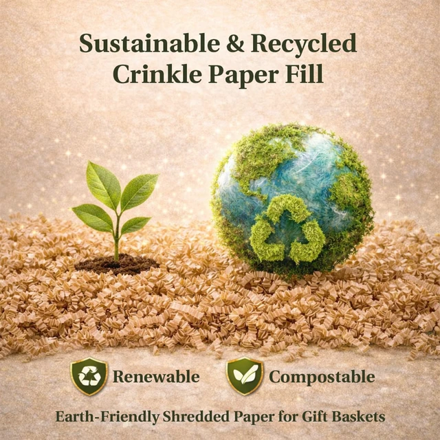Alt view image 6 of 6 - Sukh Brown Crinkle Paper Filler - Shredded Paper, Gift Basket & Box Wrap