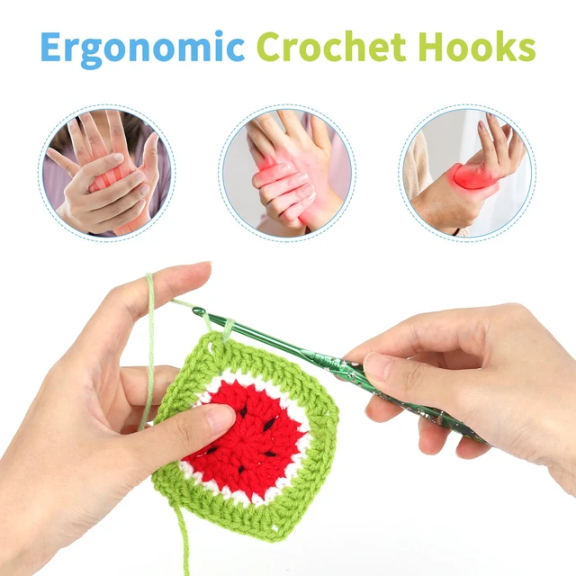 Alt view image 2 of 6 - Coopay Crochet Hooks, 5mm Ergonomic Crochet Hook with Floral Plastic Grips