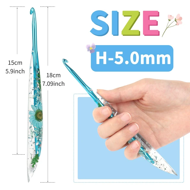 Alt view image 3 of 6 - Coopay Crochet Hooks, 5mm Ergonomic Crochet Hook with Floral Plastic Grips