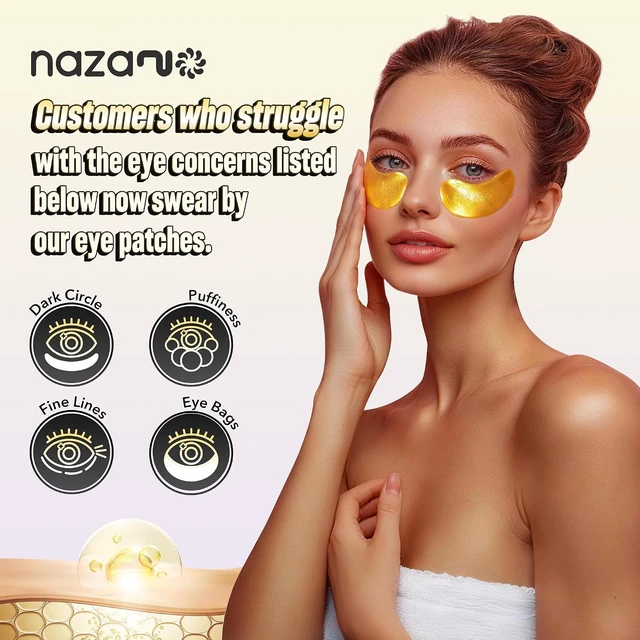 Alt view image 2 of 6 - NAZANO 24K Gold Under Eye Patches - 60 Pack Eye Masks