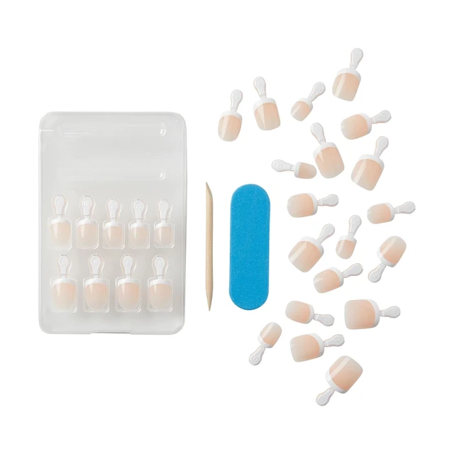 Alt view image 7 of 7 - KISS Salon Acrylic, Press On Nails, Nail glue included, 'Crush Hour', White, Petite Size, Squoval Shape, Includes 28 Nails, 2g glue, 1 Manicure Stick, 1 Mini File