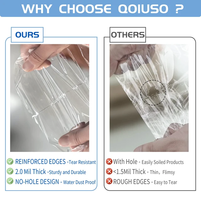 Alt view image 3 of 7 - QOIUSO Clear Self-Sealing Cellophane Bags: 100PCS 10x13 Inch Sealable Poly Plastic Shipping Bags for Small Business Packaging Clothing, Shirt, Gifts, Decorative Wrappers, Party Favors and More