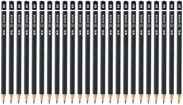 Main image of M&G 2B Wooden Hexagonal Graphite Pencils, 24 Pcs, for Classroom Teacher Office Supplies, Grey