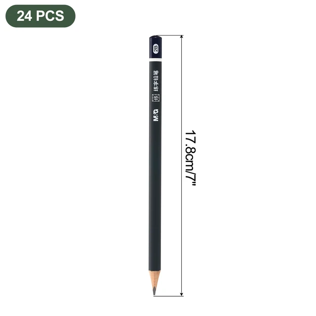 Alt view image 4 of 6 - M&G 2B Wooden Hexagonal Graphite Pencils, 24 Pcs, for Classroom Teacher Office Supplies, Grey