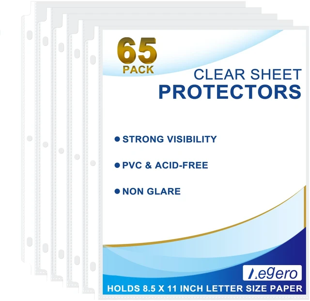Main image of 65 Pack Clear Sheet Protectors, 8.5 x 11 Inch