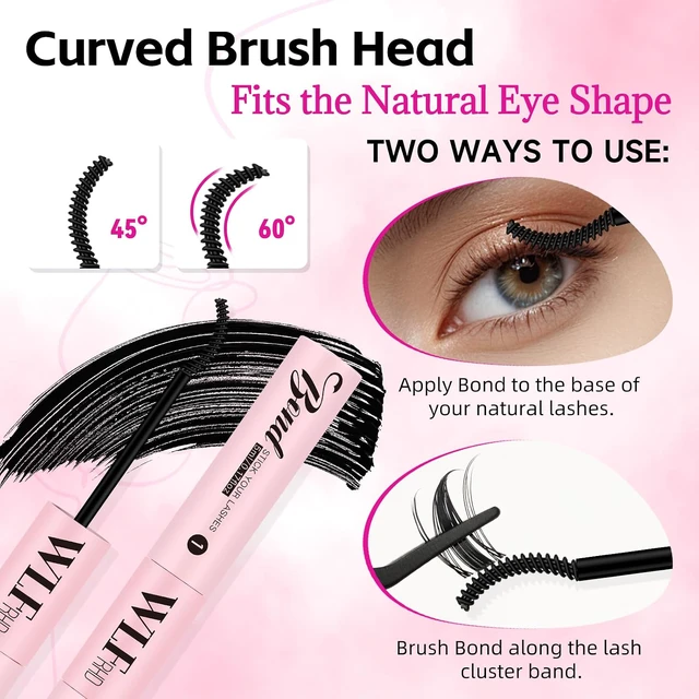 Alt view image 5 of 6 - Waterproof Lash Cluster Glue Bond & Seal with Remover Kit, Long Lasting Eyelash Adhesive, Black (5ml+5ml)