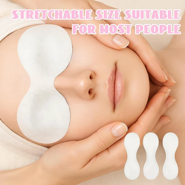 Alt view image 6 of 7 - JJUNW 100 Pcs Disposable Non Woven Cotton Sheet Eye Mask Pads for Dry Eyes, Skincare, Spa, Moisture Retention Beauty