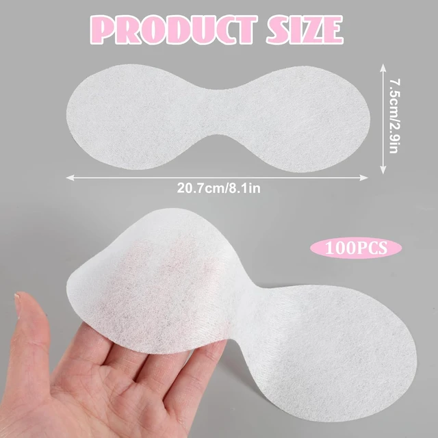 Alt view image 4 of 7 - JJUNW 100 Pcs Disposable Non Woven Cotton Sheet Eye Mask Pads for Dry Eyes, Skincare, Spa, Moisture Retention Beauty