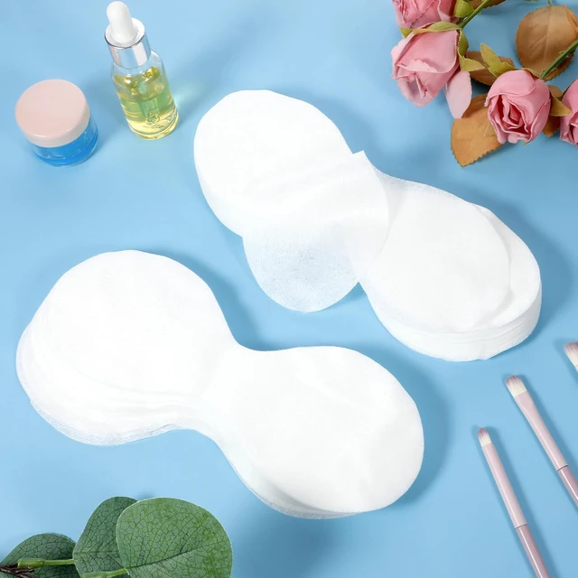 Alt view image 3 of 7 - JJUNW 100 Pcs Disposable Non Woven Cotton Sheet Eye Mask Pads for Dry Eyes, Skincare, Spa, Moisture Retention Beauty