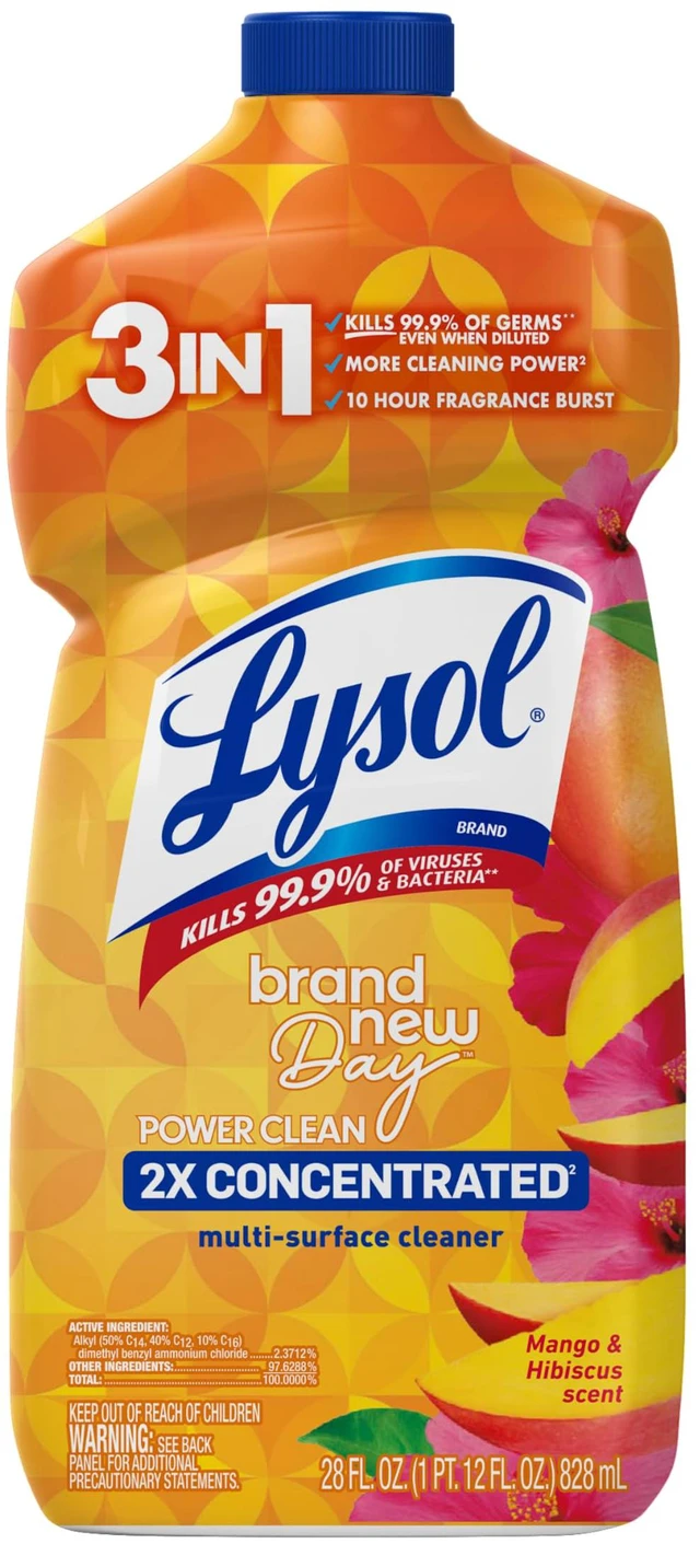 Main image of Lysol Power Clean Multi-Surface Cleaner 2x Concentrated Pour 28 Fl Oz Mango & Hibiscus