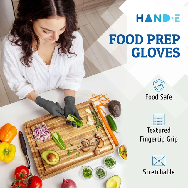 Alt view image 3 of 6 - Hand-E Touch Disposable Grey Nitrile Gloves, Latex Free, 50 and 200 Count, Medical Gloves