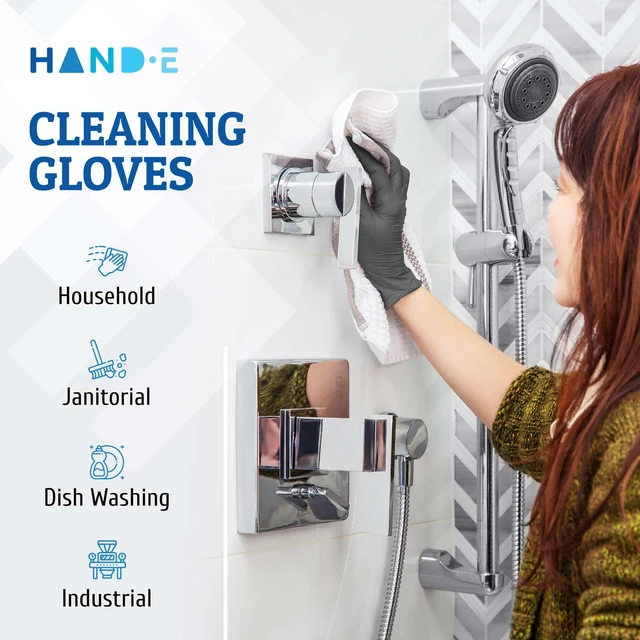 Alt view image 6 of 6 - Hand-E Touch Disposable Grey Nitrile Gloves, Latex Free, 50 and 200 Count, Medical Gloves