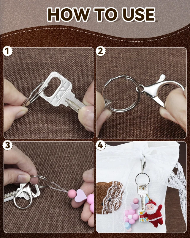 Alt view image 4 of 6 - FIVEIZERO 325PCS Keychain Making Kit, Silver Keychain Clips with Key Rings