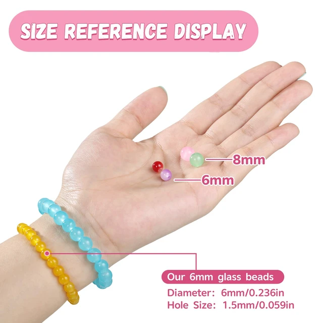 Alt view image 5 of 6 - Funtopia 1368pcs 6mm Glass Beads for Bracelets Jewelry Making Supplies