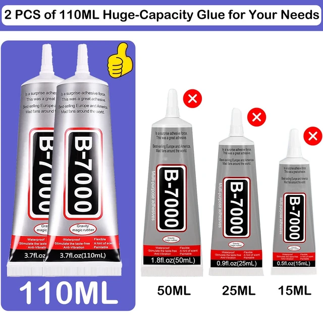 Alt view image 5 of 6 - B7000 Adhesive Rhinestones Glue, 2-Pack 110ml / 3.7 fl oz, with 5 Dotting Pen Tools, Wax Pencil and Tweezer, for Crafts, Jewelry Making, Makeup, Shoes, Nail Art
