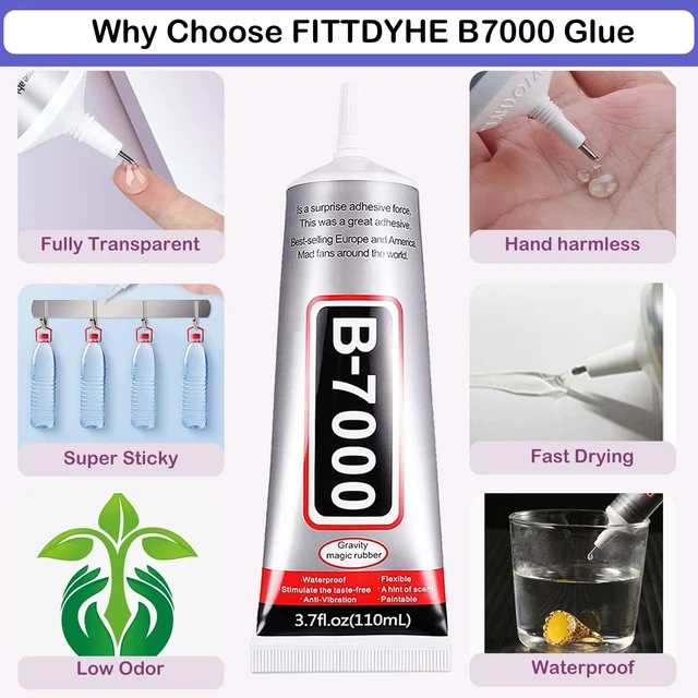 Alt view image 6 of 6 - B7000 Adhesive Rhinestones Glue, 2-Pack 110ml / 3.7 fl oz, with 5 Dotting Pen Tools, Wax Pencil and Tweezer, for Crafts, Jewelry Making, Makeup, Shoes, Nail Art