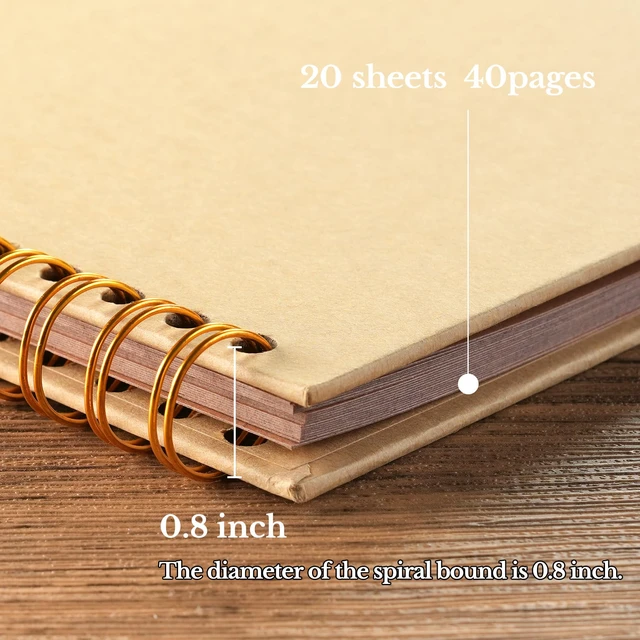 Alt view image 2 of 6 - Potricher 8x8 Inch DIY Scrapbook Album 40 Pages with Kraft Paper, Yellow