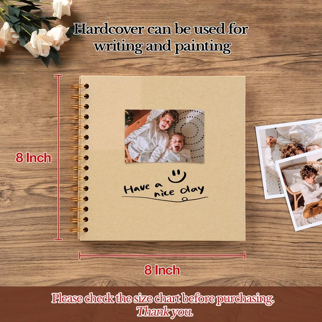 Alt view image 5 of 6 - Potricher 8x8 Inch DIY Scrapbook Album 40 Pages with Kraft Paper, Yellow