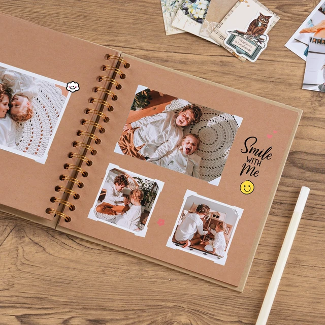 Alt view image 6 of 6 - Potricher 8x8 Inch DIY Scrapbook Album 40 Pages with Kraft Paper, Yellow