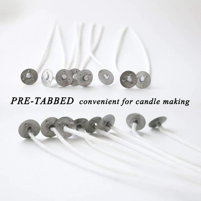 Alt view image 4 of 7 - EricX Light 100-Piece Natural Candle Wicks, 6" Pre-Waxed Low Smoke 100% Natural Cotton Core, for Candle Making DIY