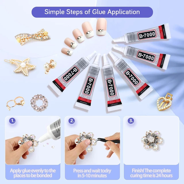 Alt view image 3 of 6 - FITTDYHE 6PCS Jewelry Glue - 15ML/0.5fl oz Clear Waterproof Strong Bond Adhesive for Rhinestones, Phone Repair, Nail Art, Shoes, Fabric, Metal, Glass