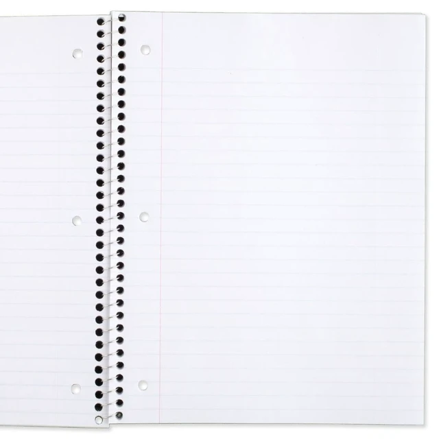 Alt view image 3 of 6 - Mead 930201-ECM25 6 Pack 1 Subject Wide Ruled Spiral Notebook, 7.5" x 10.5", 70 Sheets Each, Colors Vary