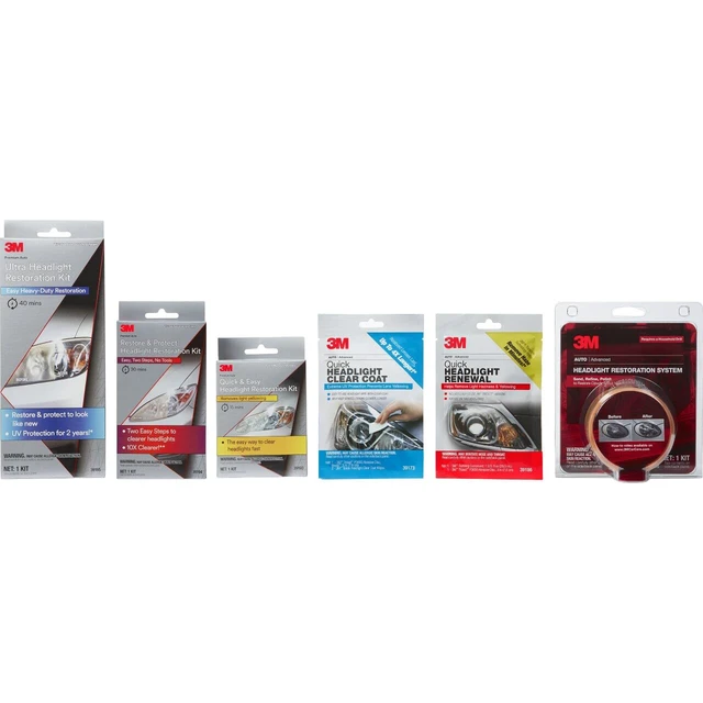 Alt view image 6 of 6 - 3M Ultra Headlight Restoration Kit (39195) with Masking Tape, Light Sanding Discs, Wax Protectant, for Plastic Lens Headlights, Taillights, Heavy-Duty Restoration