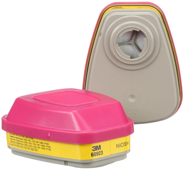 Main image of 3M P100 Respirator Cartridge/Filter 60923, NIOSH Approved, 1 Pair