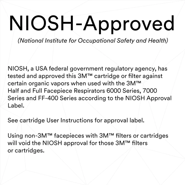 Alt view image 3 of 5 - 3M P100 Respirator Cartridge/Filter 60923, NIOSH Approved, 1 Pair