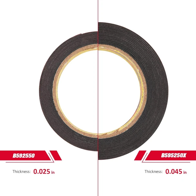 Alt view image 4 of 6 - 3M 5925 Heavy Duty Double Sided Mounting Tape, 0.5"x15.4Ft, Black