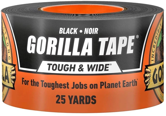 Main image of GORILLA Tough & Wide Heavy Duty Duct Tape, 2.88" x 25 yd, Black, 1-Pack