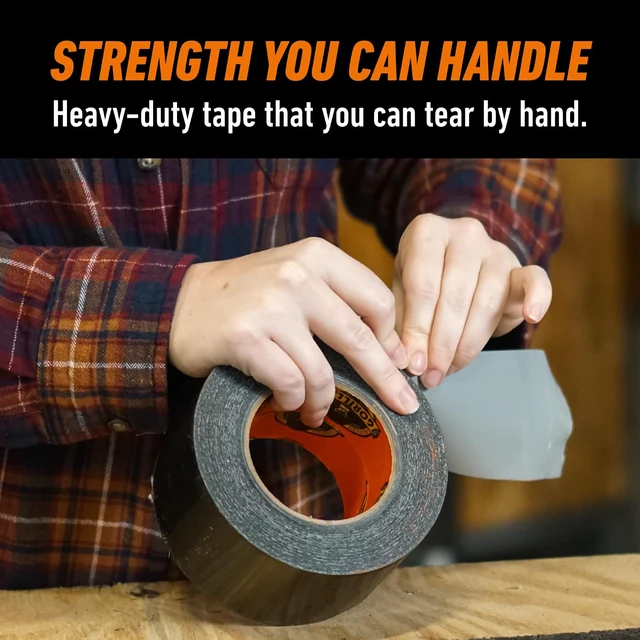 Alt view image 4 of 6 - GORILLA Tough & Wide Heavy Duty Duct Tape, 2.88" x 25 yd, Black, 1-Pack