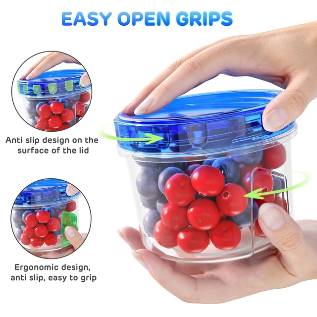 Alt view image 4 of 6 - HOMETALL 6-Pack 16 Oz Airtight Plastic Freezer Storage Containers