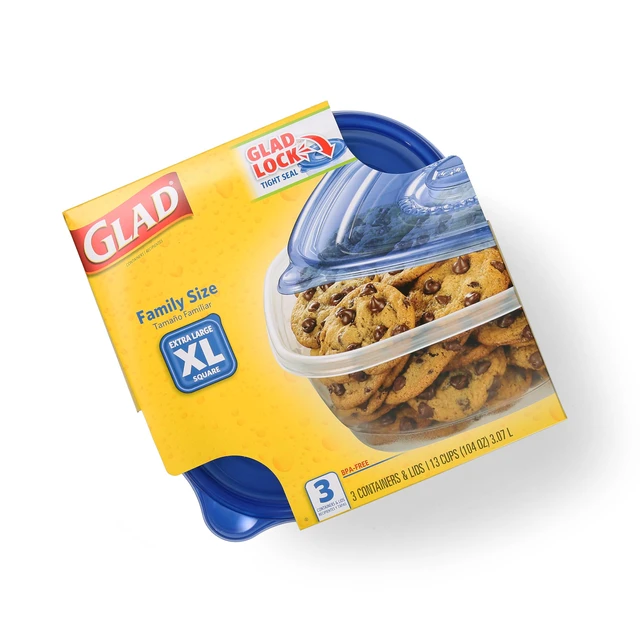 Alt view image 5 of 7 - Glad GladWare XL Square Food Storage Containers, 104Oz, 3Count
