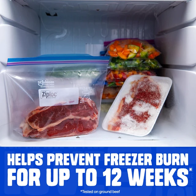 Alt view image 6 of 6 - Ziploc Gallon Freezer Bags, Stand-Up Bottom, 66 Count