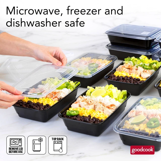 Alt view image 2 of 6 - GoodCook Single Compartment 10-Pack Meal Prep Containers