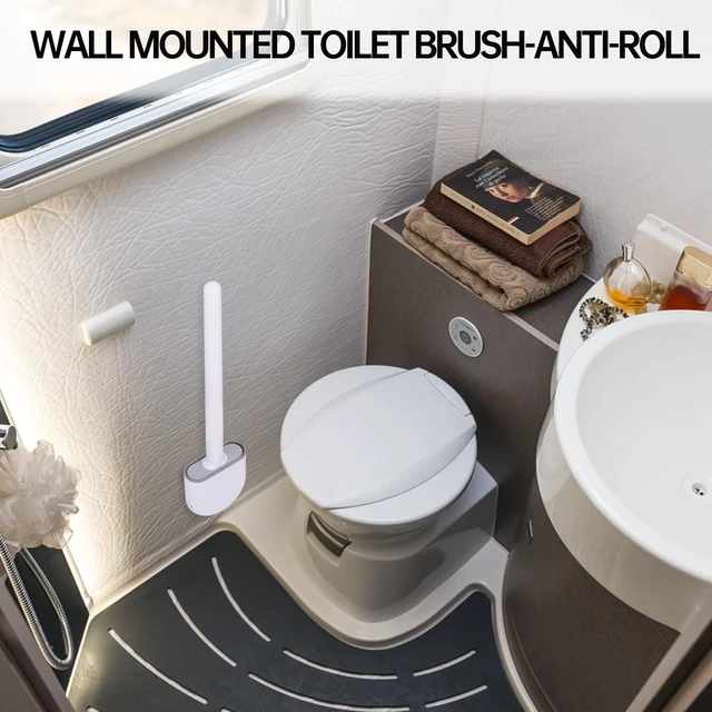 Alt view image 2 of 6 - RV Toilet Bowl Brush Silicone, Wall Mounted Anti-Roll Anti-Drip, Suitable for RV Travel Trailers and Campers, Made by RVers for RVers