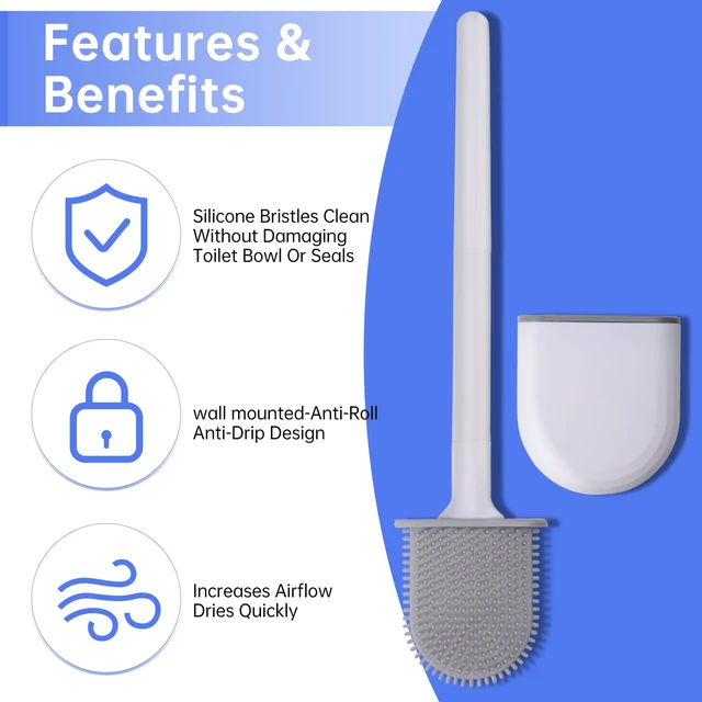 Alt view image 4 of 6 - RV Toilet Bowl Brush Silicone, Wall Mounted Anti-Roll Anti-Drip, Suitable for RV Travel Trailers and Campers, Made by RVers for RVers