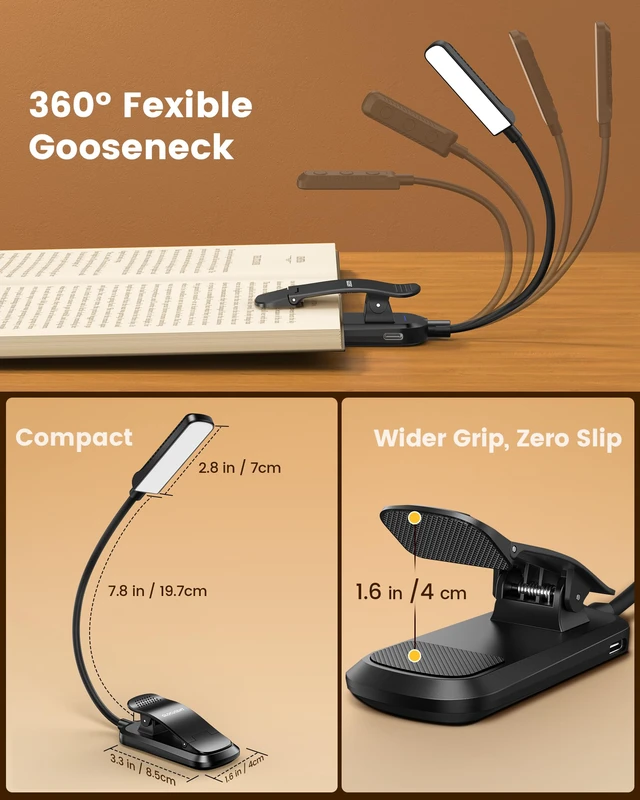 Alt view image 4 of 6 - Glocusent 13 LED Book Lights for Reading at Night, Gifts for Book Lovers