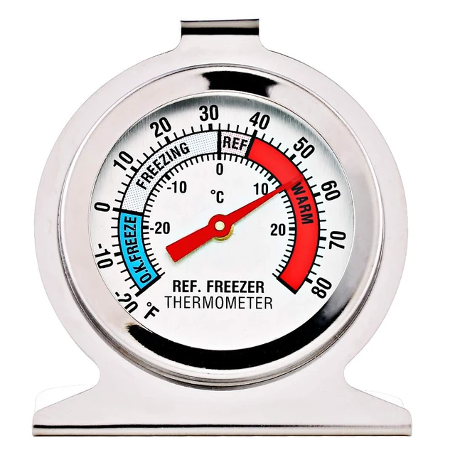 Alt view image 2 of 4 - 4 Pack Large Dial Analog Refrigerator Freezer Thermometer