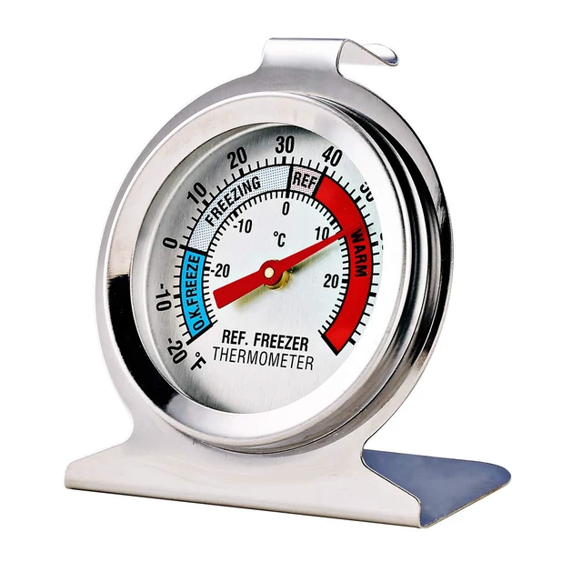 Alt view image 4 of 4 - 4 Pack Large Dial Analog Refrigerator Freezer Thermometer