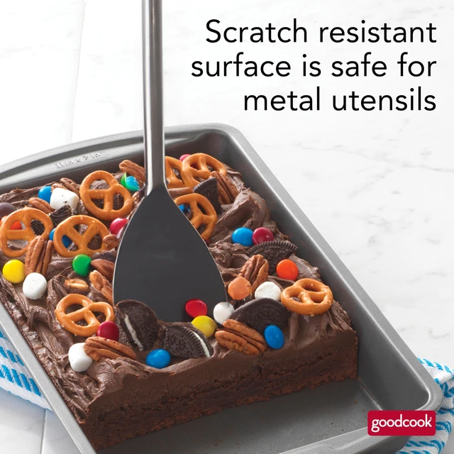 Alt view image 5 of 6 - Good Cook Everyday Baking Pan 7 x 11 Inch, Scratch-Resistant Metal-Utensil Safe Nonstick, Gray